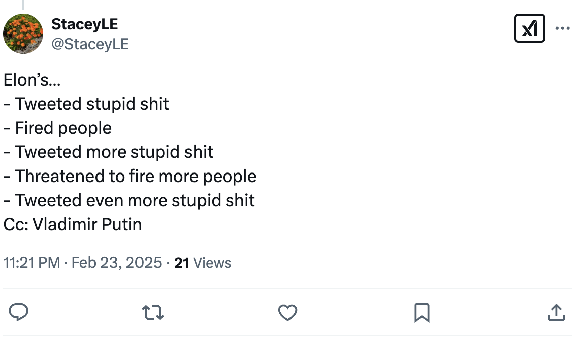 Screenshot of X Tweet